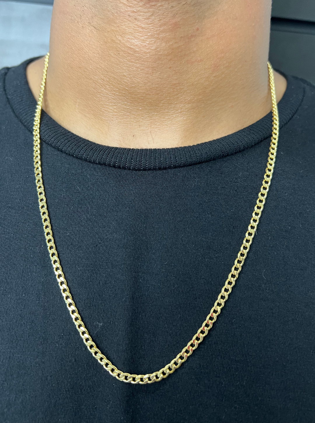 Corrente Grumet 4mm Fecho Gaveta Banhada a Ouro 18K