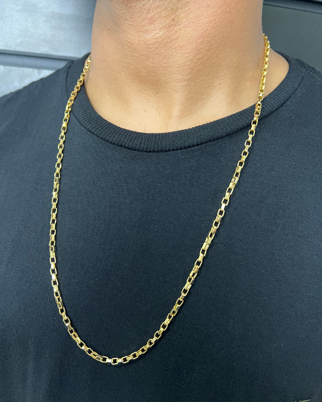 Corrente Veneziana 4mm Banhada Ouro 18K