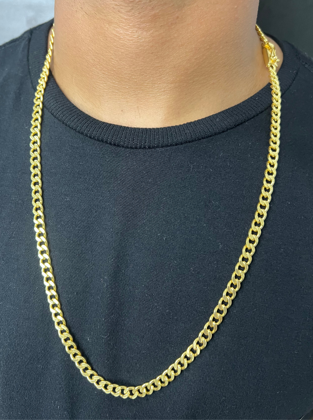 Corrente Grumet 6mm Fecho Gaveta Banhada A Ouro 18K