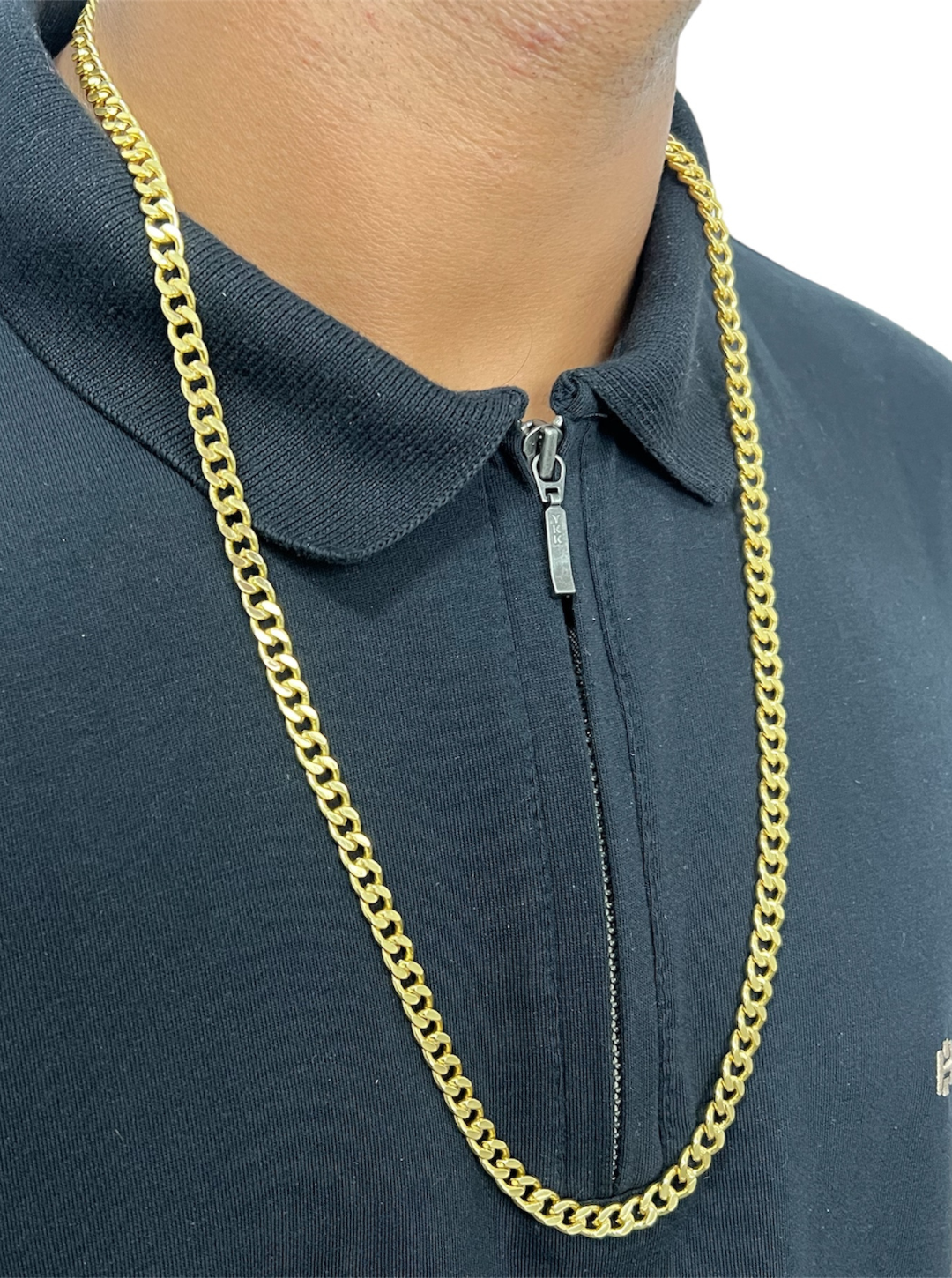 Corrente Grumet 6mm Fecho Gaveta Banhada A Ouro 18K