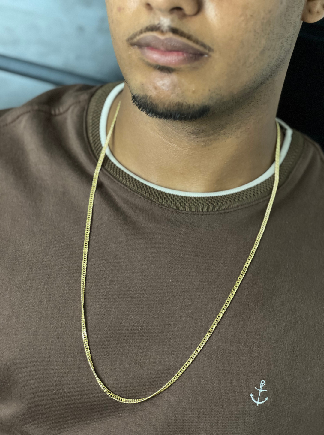 Corrente Lacraia 3mm Com Fecho Lateral Banhada A Ouro 18k