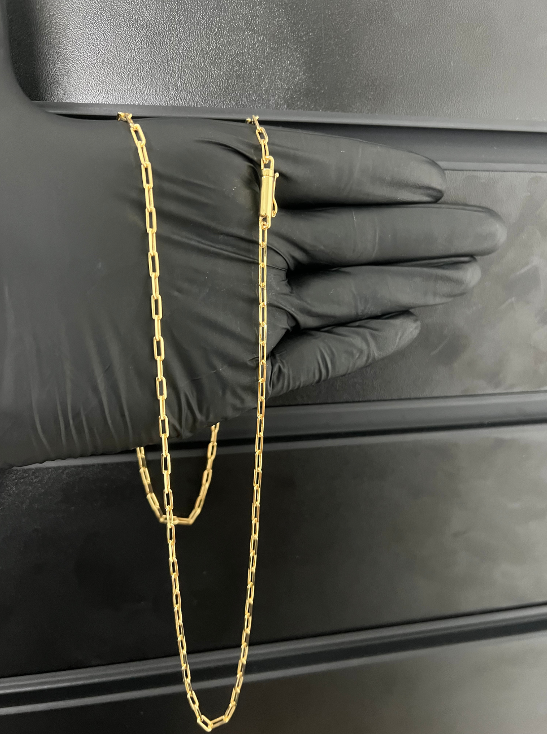 Corrente Cadeado Alongado 3mm Fecho Bomba Banhada A Ouro 18k