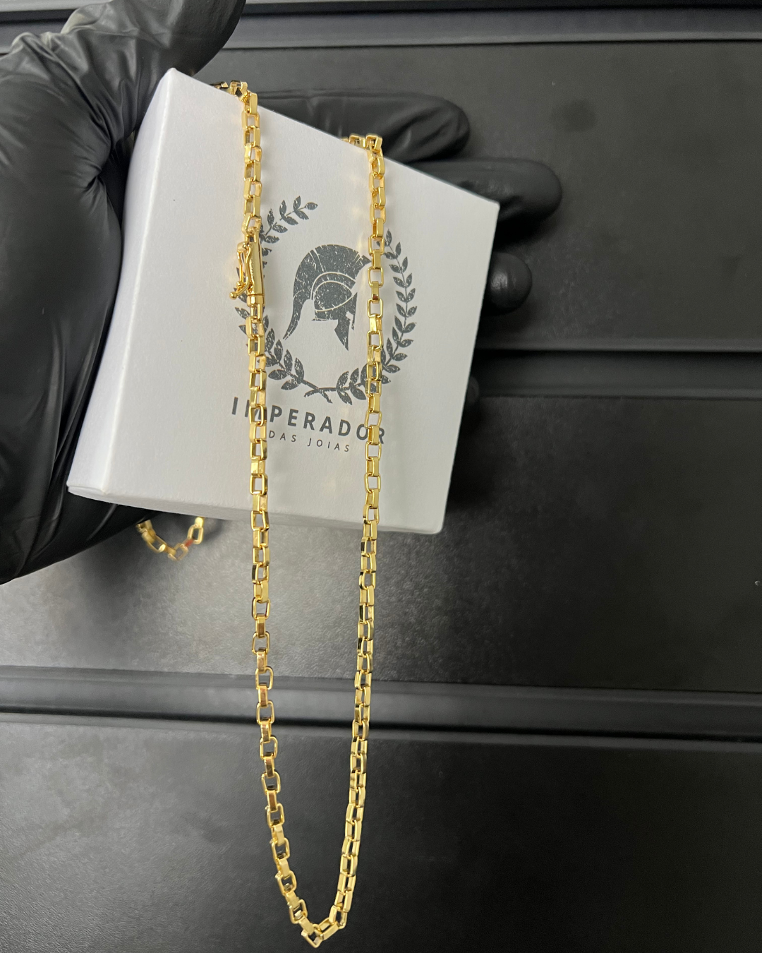 Corrente Veneziana 4mm Banhada Ouro 18K