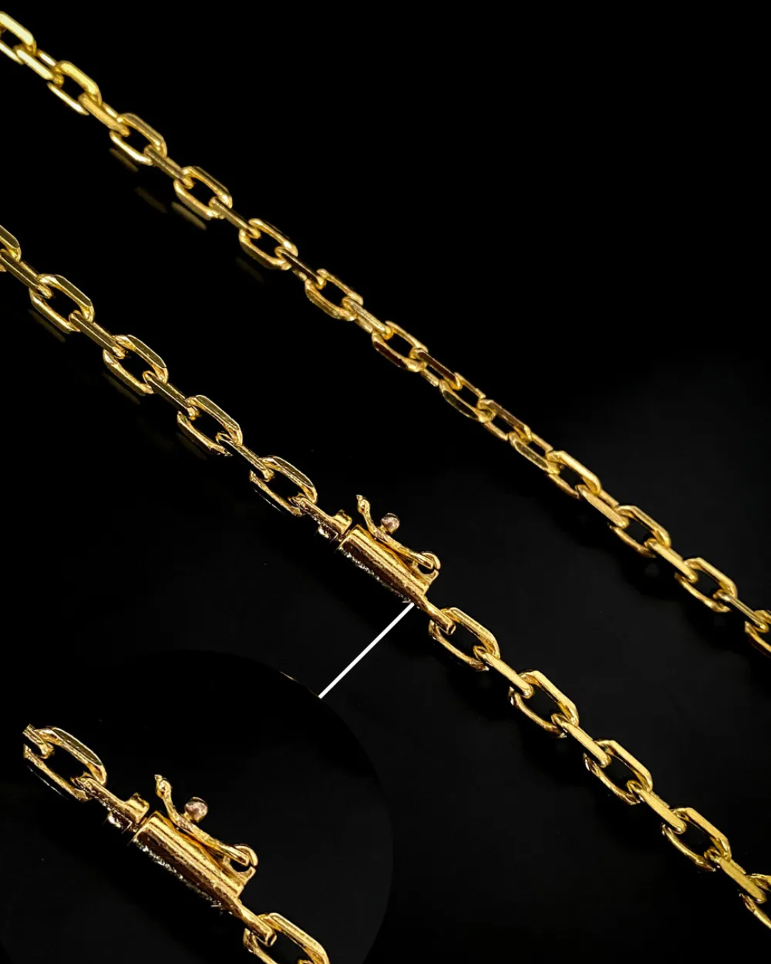 Kit Corrente + Pulseira Cadeado 3,5mm - Banhada a Ouro 18K