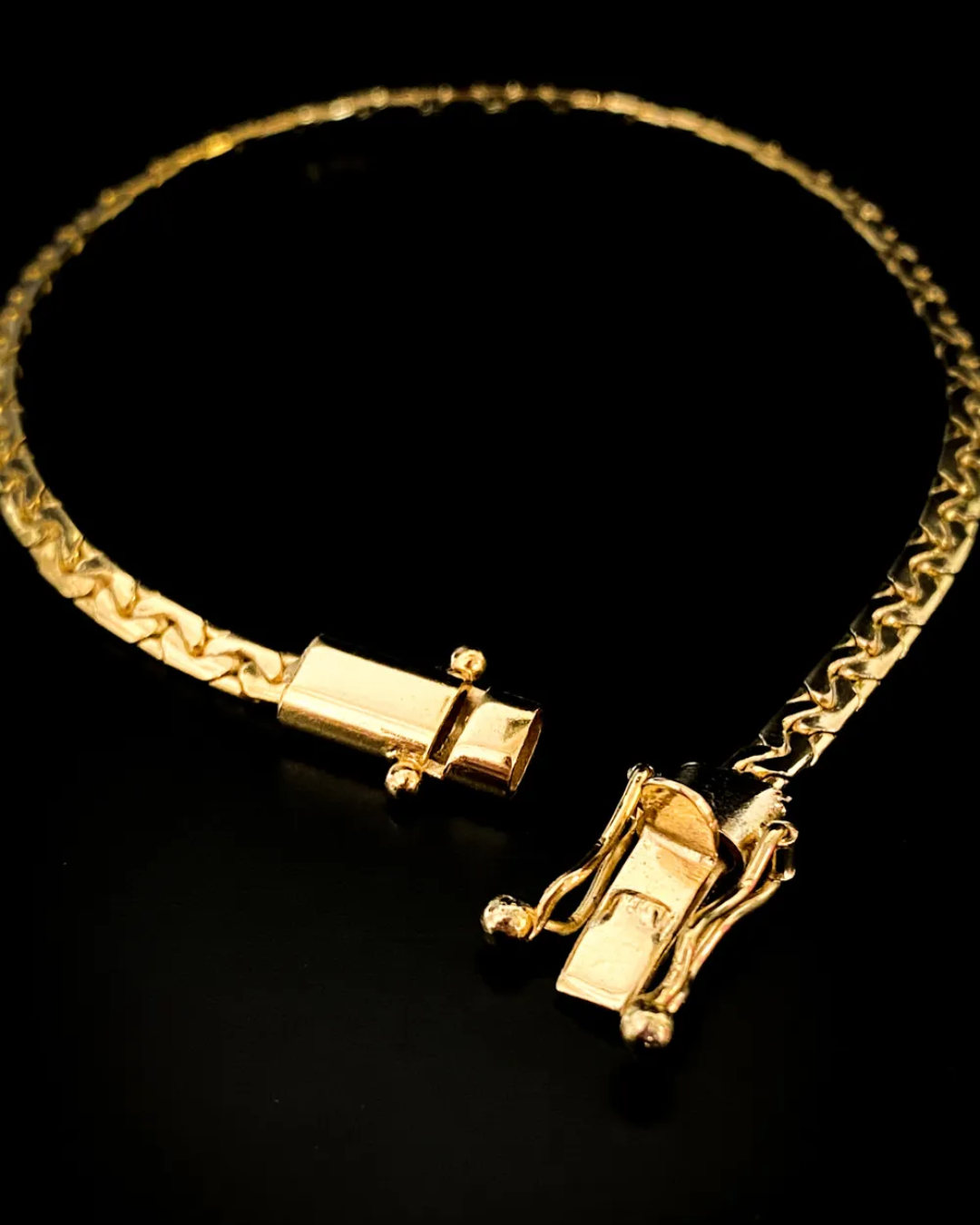 Pulseira Cadeado Estampada 3,5mm Fecho Duplo