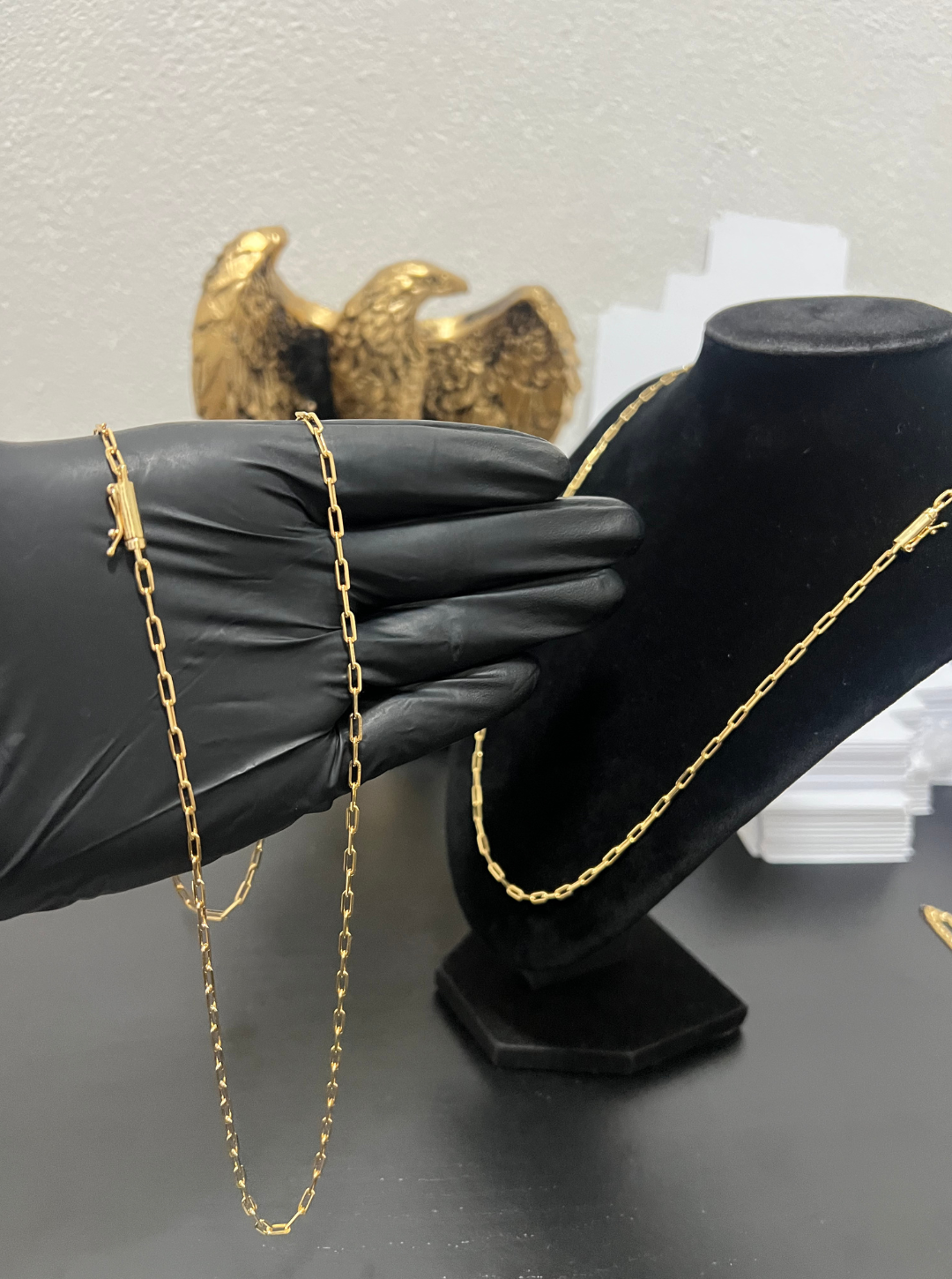 Corrente Cadeado Alongado 3mm Fecho Bomba Banhada A Ouro 18k