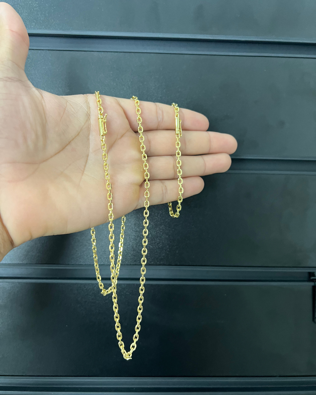 Kit Corrente + Pulseira Cadeado 3,5mm - Banhada a Ouro 18K