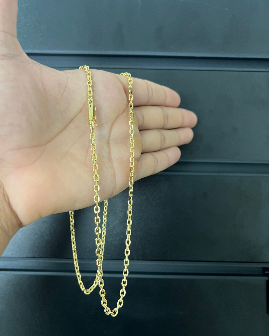 Corrente Cadeado 3,5mm Fecho Bomba - Banhada a Ouro 18K