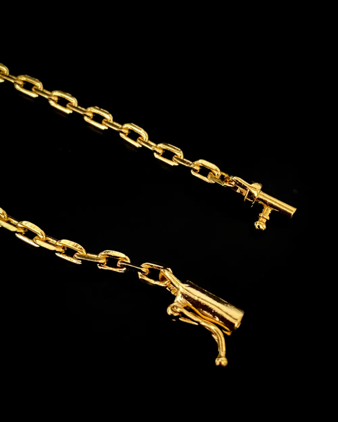 Kit Corrente + Pulseira Cadeado 3,5mm - Banhada a Ouro 18K