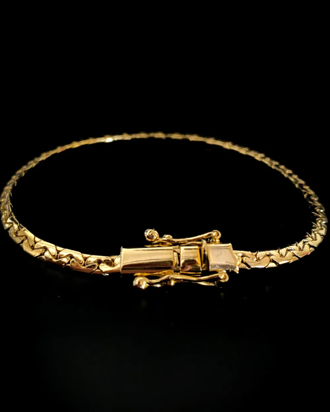 Pulseira Cadeado Estampada 3,5mm Fecho Duplo